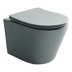 Подвесной унитаз Ceramicanova Balearica CN6000MH Rimless, безободковый, крышка микролифт, антрацит матовый, сантехфарфор