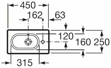 Умывальник-мини Roca N-Meridian 45x25 327248000