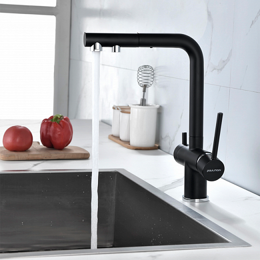 Смеситель PAULMARK SERPENTINE Se213222-401, (черный/антрацит)