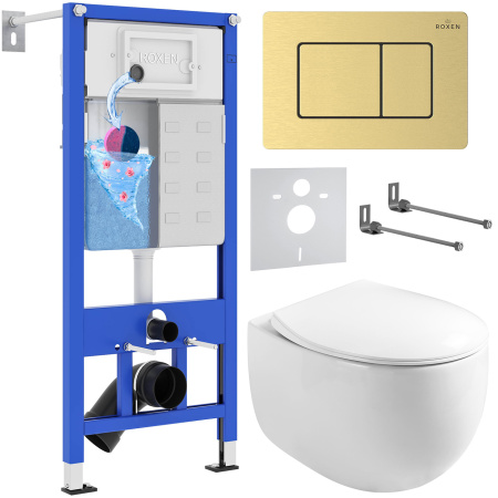 Комплект инсталляции с унитазом 6 в 1 Roxen StounFix Dual Fresh 968475 (состоит из: 710200, Steel 420280GB, 530170-01) Комплект инсталляции с унитазом 6 в 1 Roxen StounFix Dual Fresh 968475 (состоит из: 710200, Steel 420280GB, 530170-01)