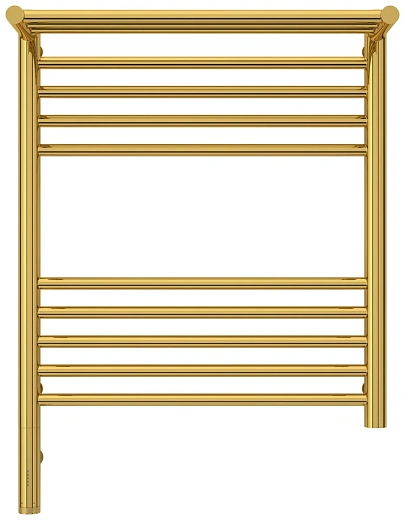 Полотенцесушитель электрический Сунержа Богема 3.0 600 x 500 с полкой, ширина 53.2 см, высота 72.4 см, золото, L/R