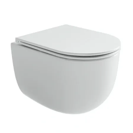 Подвесной безободковый унитаз Ceramicanova Voga CN4012T, Торнадо, крышка микролифт, белый