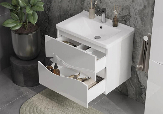 Тумба подвесная Volna 70.2Y под умывальник Миранда белая