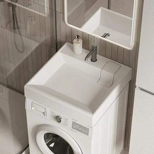 Умывальник на стиральную машину Ceramicanova Quattro 60см искусственный камень, CN0101