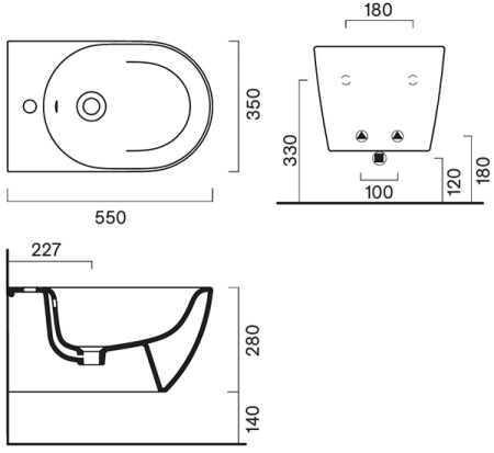 Биде Catalano Sfera 0518551001 подвесное белое