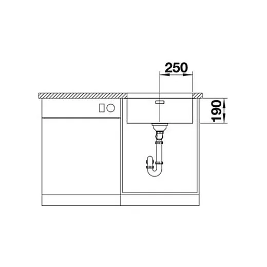 Мойка Blanco Andano 500-U 522967, для установки снизу, с клапаном