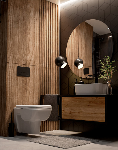 AQM2007 Унитаз подвесной AQUAme с сиденьем SoftClose, технология смыва Rimless. 550х350х375