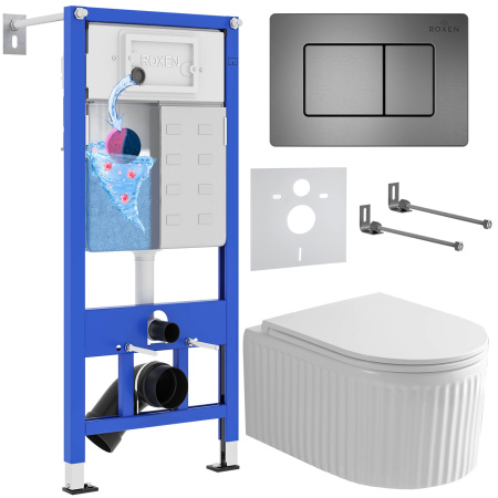 Комплект инсталляции с унитазом 6 в 1 Roxen StounFix Dual Fresh 968290 (состоит из: 710200, Steel 420280G, 530200-01) Комплект инсталляции с унитазом 6 в 1 Roxen StounFix Dual Fresh 968290 (состоит из: 710200, Steel 420280G, 530200-01)