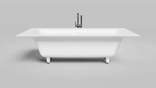 Ванна Salini Ариоза 1053201MF, 210 х 110 см, из искусственного камня С-Стоун/S-Stone, донный клапан, сифон, ножки, цвет белый матовый, покраска по RAL полностью