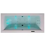 Система массажа MVL PRIME-2 включает в себя 4 секции: гидромассаж, аэромассаж, хромотерапия, аудио (опция), хром, 26-PRIME-2