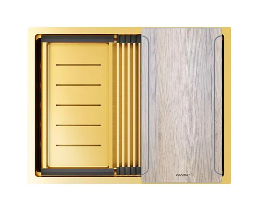 Кухонная мойка PAULMARK NEXT-MULTI SINK 58 UNI PM785845-BG (золото/брашированное золото)