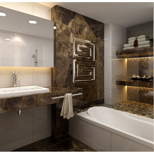 Полотенцесушитель водяной Ростела Гармония L (подв., 1/2") 600х1230 Ral 9016 белый