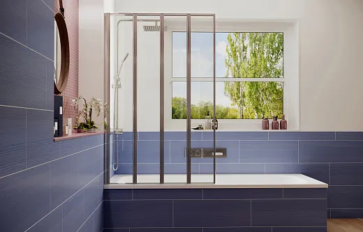 Стеклянная душевая шторка для ванны Ambassador Bath Screens 16041111L 100 см
