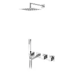 Система скрытого монтажа Bruma Escudo на 3 потока Set 102 140 2CR (2)-straight , верхний душ 300x300мм Chrome