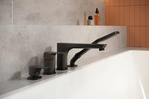 Смеситель Armatura Mokait black oднорычажный, на борт ванны