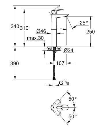 Смеситель Grohe BauLoop 23764000 для раковины Смеситель Grohe BauLoop 23764000 для раковины