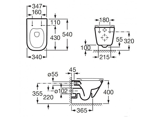 Унитаз подвесной Roca Gap Clean Rim 34647L000 + 801472003 с пневмокрышкой Slim