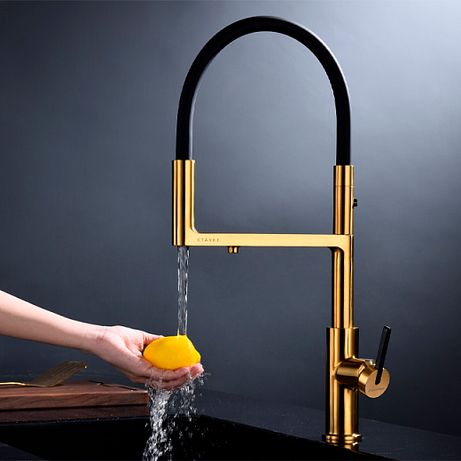 Смеситель PAULMARK TORNADO To213402-BG, (золото/брашированное золото)