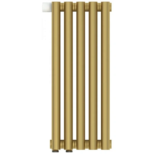 Радиатор отопления Сунержа Эстет-0 EU50, 5 секций, левое/правое нижнее подключение, цвет матовое золото, 032-0320-5005/032-0321-5005