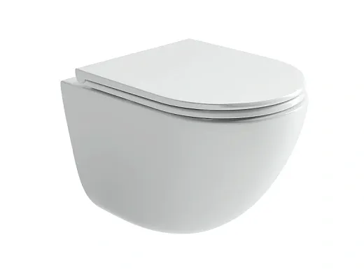 Подвесной унитаз Ceramicanova Vogue, CN4008T, Торнадо, безободковый, крышка-сиденье микролифт, белый