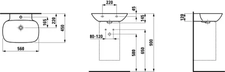 Раковина Laufen Ino 8103020001041, 56*45 см
