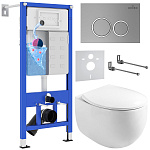 Комплект инсталляции с унитазом 6 в 1 Roxen StounFix Dual Fresh 964076 (состоит из: 710200, Santi 410260M, 530170-01)