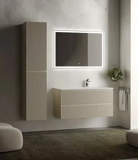 Тумба под раковину Sancos Snob R 100 см подвесная, правая, Beige Soft, SNR100RCE