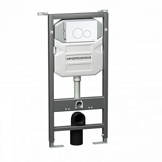 Инсталляция для унитаза Ceramicanova Envision CN1001W/Round, с кнопкой и креплениями, цвет белый
