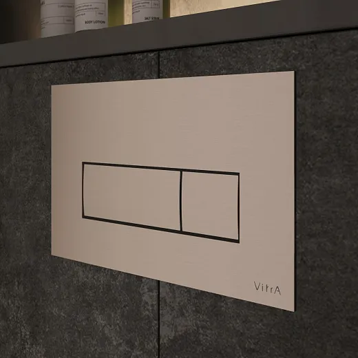 Кнопка смыва для инсталляции VitrA Root Square двойной смыв, брашированный никель, 740-2395