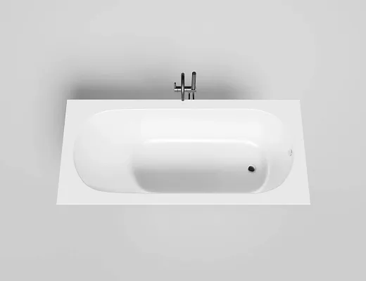 Ванна Salini Ornella 102312GF, 180 х 80 см, из искусственного камня S-Sense, цвет белый, покраска по RAL полностью