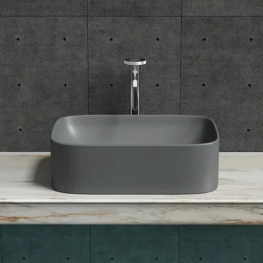 Раковина Ceramicanova Element CN6052MDH, 50 см, сантехфарфор, цвет темный антрацит матовый