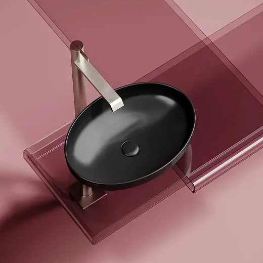 Раковина Ceramicanova Element CN6056MB, 50 см, сантехфарфор, цвет черный матовый