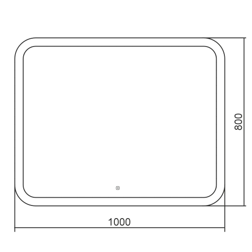 Зеркало Raval Призма 100х80 сенсор 3-6К, Prz.02.1000x800.3-6K/W/RL