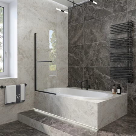 Душевая шторка Veconi Palau PL-79B 70x150 прозрачные стекла / профиль черный Душевая шторка Veconi Palau PL-79B 70x150 прозрачные стекла / профиль черный
