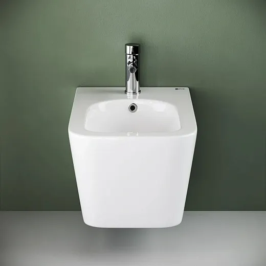 Биде Ceramicanova Metric CN3008 подвесное, 1 отверстие под смеситель, белый, сантехфарфор