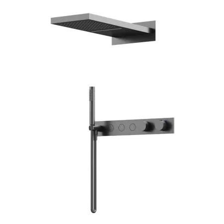 Душевая система Sancos Linn SC9023GG, термостатическая, вороненая сталь