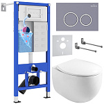 Комплект инсталляции с унитазом 6 в 1 Roxen StounFix Dual Fresh 966160 (состоит из: 710200, Santi 410260DG, 530170-01) Комплект инсталляции с унитазом 6 в 1 Roxen StounFix Dual Fresh 966160 (состоит из: 710200, Santi 410260DG, 530170-01)