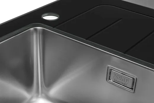 Мойка со стеклом ZorG GS 6250 black