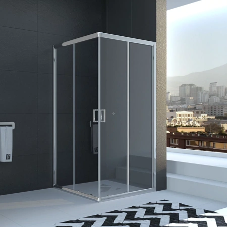 Душевой уголок Veconi RV11-90-01-C5 90x90 стекла прозрачные, профиль хром Душевой уголок Veconi RV11-90-01-C5 90x90 стекла прозрачные, профиль хром