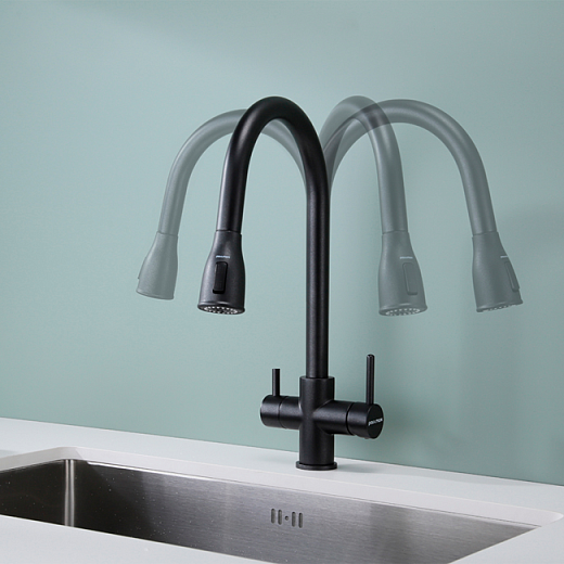 Смеситель PAULMARK LANGE La214212-418 (черный/черный металлик) Смеситель PAULMARK LANGE La214212-418 (черный/черный металлик)