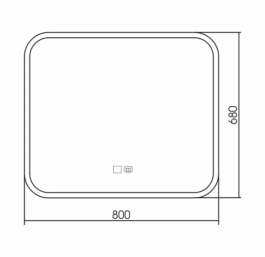Зеркало Raval Призма 80х68 сенсор Антипар, Prz.02.800x680/W/RL
