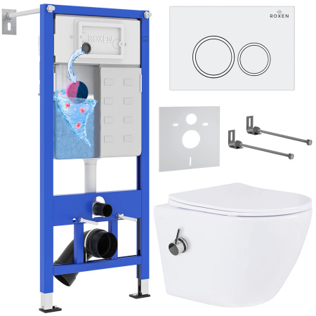 Комплект инсталляции с унитазом 6 в 1 Roxen StounFix Dual Fresh 902672 (состоит из: 710200, Santi 410260W, 530185-01Х) Комплект инсталляции с унитазом 6 в 1 Roxen StounFix Dual Fresh 902672 (состоит из: 710200, Santi 410260W, 530185-01Х)
