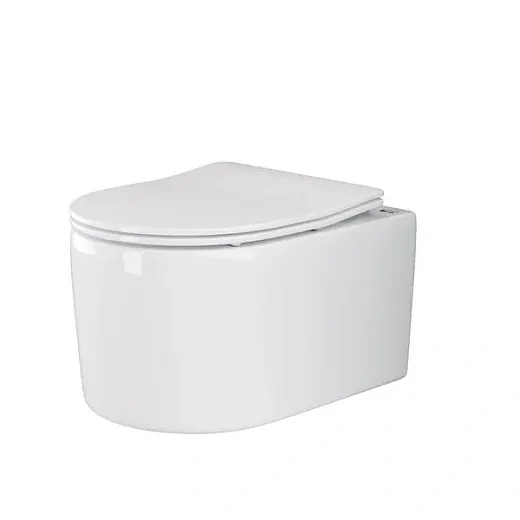 Подвесной безободковый унитаз Ceramicanova Moments CN3003 Rimless, крышка микролифт, сантехфарфор