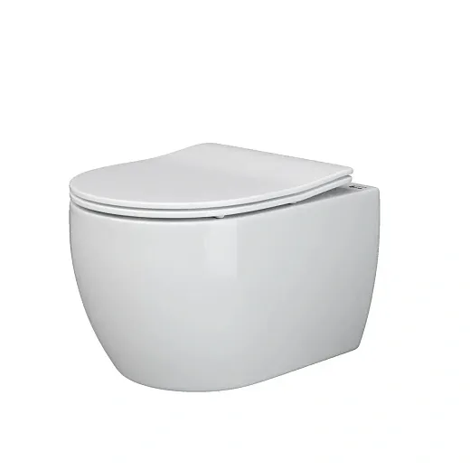 Комплект: инсталляция Ceramicanova Balance с кнопкой Balance Rect белой и унитаз подвесной Ceramicanova Play Rimless с сиденьем микролифт