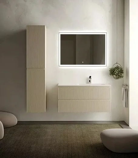 Тумба под раковину Sancos Snob R 100 см подвесная, правая, Beige Soft, SNR100RCE