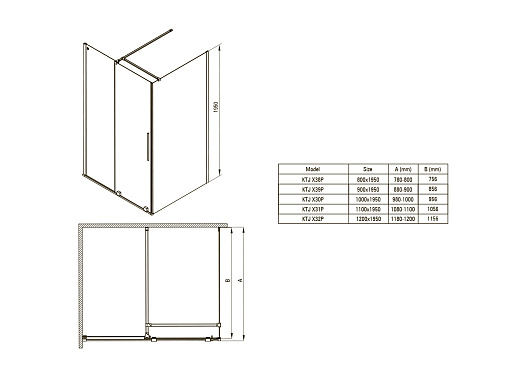Душевая стенка Deante Prizma Walk-In 90х195 KTJ_F39P