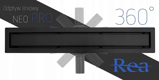 Душевой лоток с решеткой Rea Neo&Pure 500 N PRO Black черный