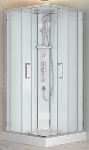 Душевая кабина с задней стенкой Витте квадро -90 хром/Vitte kvadro-90 chrome