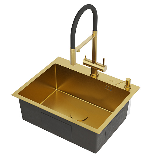 Кухонная мойка врезная Roxen Simple 60 PVD (gold)