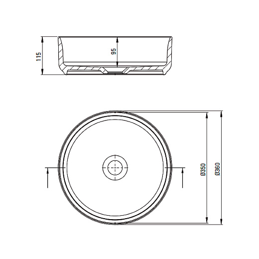 Накладной умывальник 36 см Deante Silia CDL_6U4S